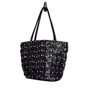 Patricia Nash Navy and Tan Shoulder Bag